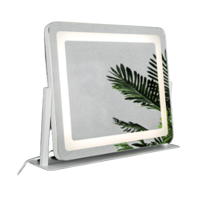 LED多層構造があなたをはっきり映し出します LED女優ミラー化粧鏡 (角丸)-ライレイ株式会社