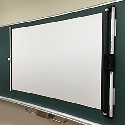 ローラー巻取型 (横引き) マグネットスクリーン まぐぴた 平面／曲面黒板用 (モバイル式) WSM-WC-MH2-3-株式会社オーエス