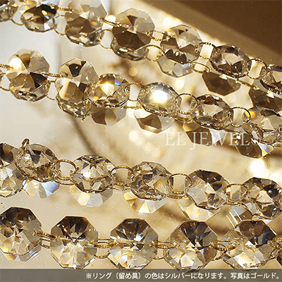 クリスタルカーテン アスフールクリスタルラインパーツ 24面カット・シルバー (パーツ径20mm) AS-line-0020-CH-株式会社ELJEWEL