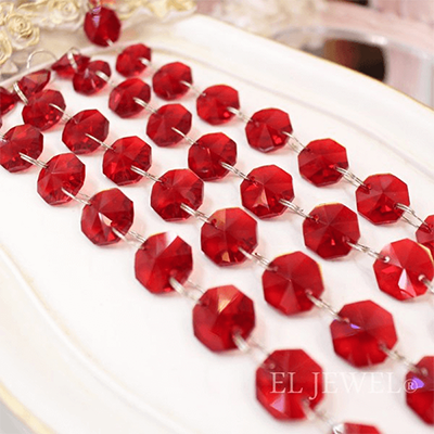 クリスタルカーテン チャイニーズクリスタルラインパーツ レッド (100cm) CH-line-G-株式会社ELJEWEL