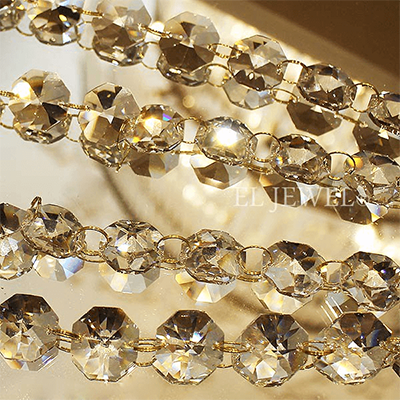 クリスタルカーテン アスフールクリスタルラインパーツ 24面カット・ゴールド AS-line-0020-GD-株式会社ELJEWEL