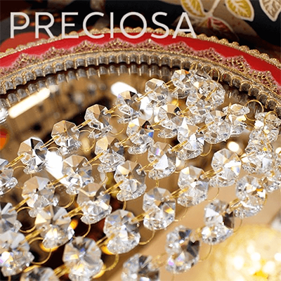 クリスタルカーテン 最上級品 チェコ製クリスタル・ラインパーツ｛リング：ゴールド｝ (1本/100cm) PRC-line-gd-株式会社ELJEWEL