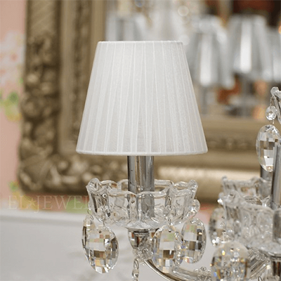 シェード シャンデリア部材 シェード プリーツ・ホワイト φ14×H12cm CH-shade-pleats-white2-株式会社ELJEWEL