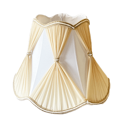 シャンデリア部材 シェード ギャザー ホワイト×イエロー (φ29×H21.5cm) EL-KR-R-T-B4-03-株式会社ELJEWEL