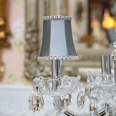 シャンデリア部材 シェード 革調・シルバー φ10.5×H11cm CH-shade-plain-silver1-株式会社ELJEWEL