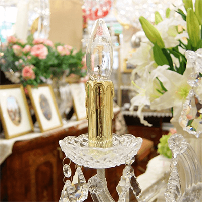 シャンデリア部材 プラスチックロウカン (ろうそくタイプ) ゴールド roukanP-gd-株式会社ELJEWEL