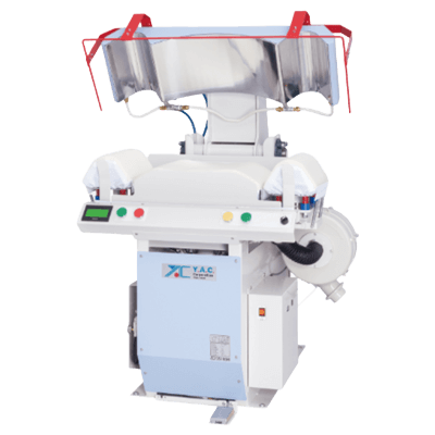 ワイシャツ仕上げ機 シングルカラーカフスプレス YPS-603A-ワイエイシイマシナリー株式会社