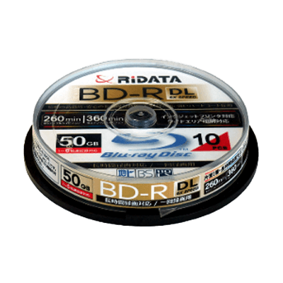 ディスクメディア BD-R DL For Video BD-R260PW 6X.10SP A-アールアイジャパン株式会社