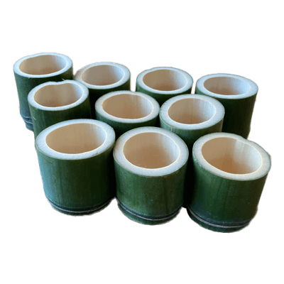 竹製ぐい呑み 10個セット-株式会社梅鉢TMC