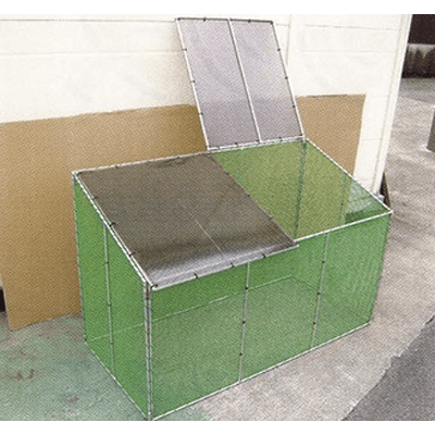 アルミ製折り畳みゴミ収集ボックス 傾斜天板付-株式会社大栄溶接工業