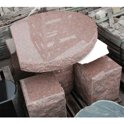 インド産 ストーンテーブルセット レッドパール-株式会社竹藤商店