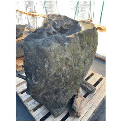 山梨県産 富士石 溶岩 水鉢 ミカン彫り-株式会社竹藤商店