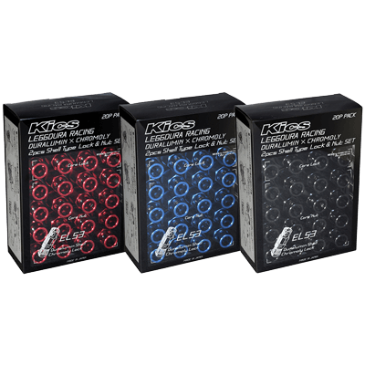 LEGGDURA RACING Shell Type Lock & Nut Set (EL53) 16 pcs + 4 Locks-協永産業株式会社