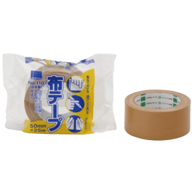オカモト 布テープ No110 50mm×25m 茶 50巻入-秋田成幸産業株式会社