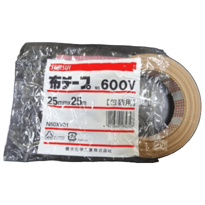 セキスイ 布テープ NO.600V 25mm×25m 茶 60巻入-秋田成幸産業株式会社