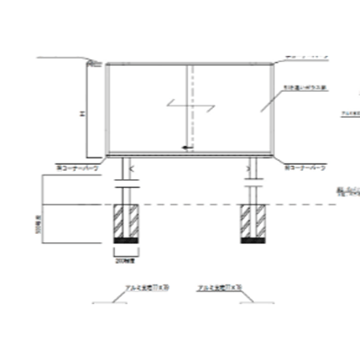 屋外掲示板 アルミ屋外掲示板85 (シルバー壁付け：脚なし)-株式会社西口校具製作所