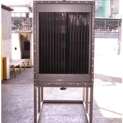 熱交換器 プレートフィンヒーター 加熱・乾燥装置用熱交換器 プレートフィンヒーター「気密構造ダクト型タイプ」-勝川熱工株式会社