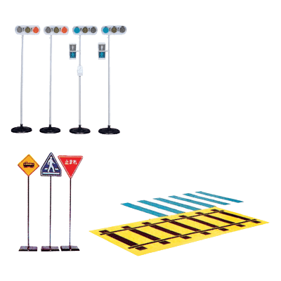 交通安全教室 交通教室用機器 安全走行セットA (無線式LED信号機＋2～7)-株式会社スリーライク