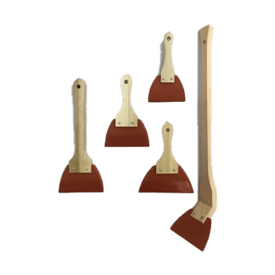 へら パテ塗り・塗料そぎ落し等、様々な用途に仕様できます 木柄ゴムベラ-株式会社ステップ