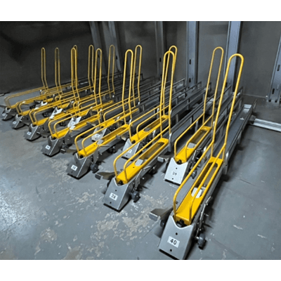 自転車ラック (駐輪機) スライド式 10度振り 前入れタイプ C-2A10型-株式会社オービック･ジャパン