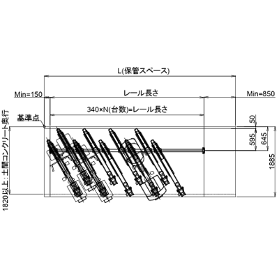 自転車ラック (駐輪機) スライドカート式 30度振り 前入れタイプ C-2A30C型-株式会社オービック･ジャパン