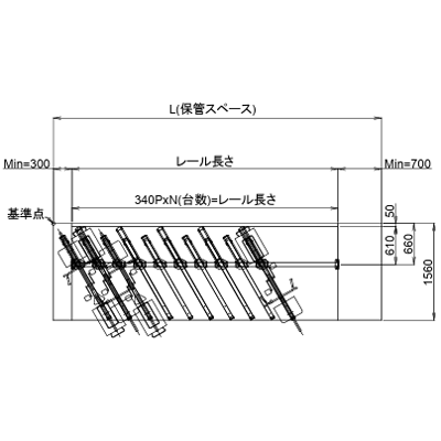 自転車ラック (駐輪機) スライド式平置きラック 30度振り 前後入れタイプ C-AB30型-株式会社オービック･ジャパン