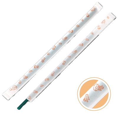 飲料用ストロー 紙包装オリジナルイラストデザイン 6mm×21cm-シバセ工業株式会社