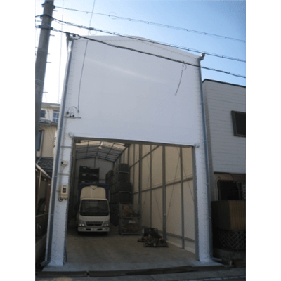 建築確認申請型テント倉庫 一部開閉-株式会社丸八テント商会