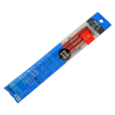 マーカー、ペン関係 建築用色鉛筆 3本入 赤-金井産業株式会社