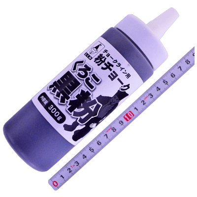 測位、測量関係 チョークライン用 粉チョーク くろこ (黒粉) 300G TC-K300-金井産業株式会社