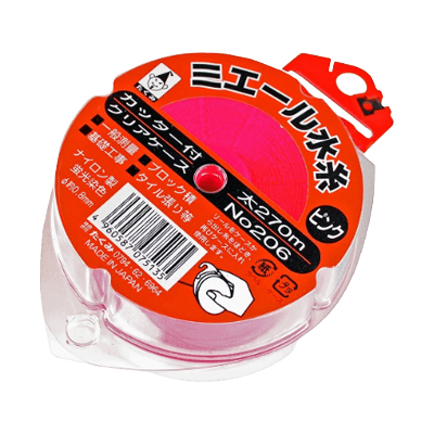 測位、測量関係 ミエール水糸 クリアケース 太 ピンク NO.206-金井産業株式会社