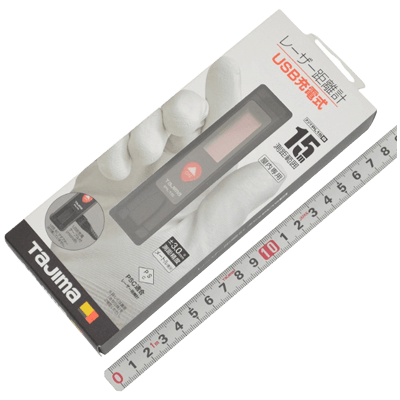 測位、測量関係 レーザー距離計 USB充電式 ブラック LKT-PL15B-金井産業株式会社