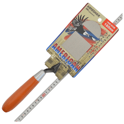 塗り、慣らし関係 左官用品 メリケン鏝 本焼 180mm 先丸-金井産業株式会社