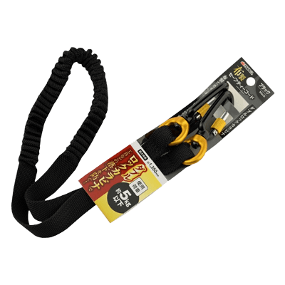 ストラップ、安全コード関係 布製セーフティーコード ダブルロックカラビナ ブラック-金井産業株式会社