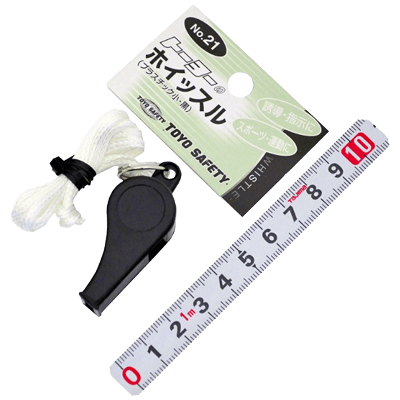 ストラップ、安全コード関係 ホイッスル (プラスチック小・黒) NO.21-金井産業株式会社