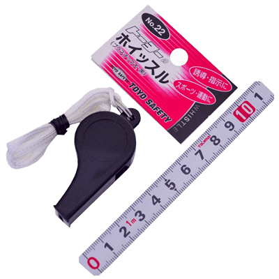 ストラップ、安全コード関係 ホイッスル (プラスチック大・黒) NO.22-金井産業株式会社