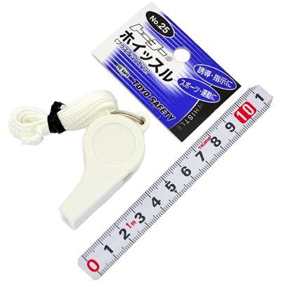 ストラップ、安全コード関係 ホイッスル (プラスチック大・白) NO.25-金井産業株式会社