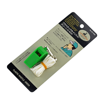 ストラップ、安全コード関係 プラスチックホイッスル グリーン M-7965-金井産業株式会社