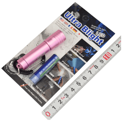 ライト関係 クリップライト・小型ライト 1LEDカラビナミニライト SK-7181 ピンク-金井産業株式会社