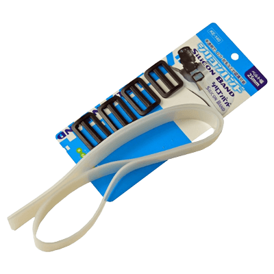 ヘルメット、フェイス関係 ライトクリップ・ヘッドライト用バンド シリコンバンド 25mm幅 ホワイト KE-140-金井産業株式会社