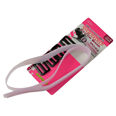 ヘルメット、フェイス関係 ライトクリップ・ヘッドライト用バンド シリコンバンド 25mm幅 ピンク KE-141-金井産業株式会社