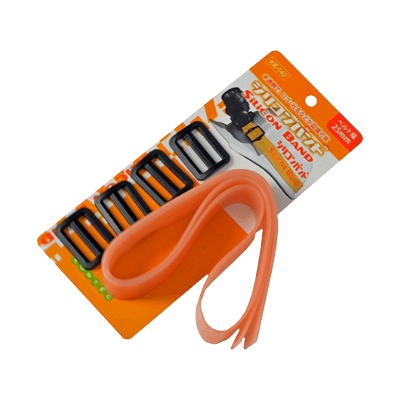 ヘルメット、フェイス関係 ライトクリップ・ヘッドライト用バンド シリコンバンド 25mm幅 オレンジ KE-142-金井産業株式会社