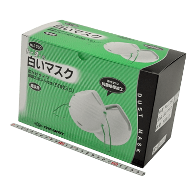 ヘルメット、フェイス関係 白いマスク 耳かけタイプ 50枚入 No.1750-金井産業株式会社