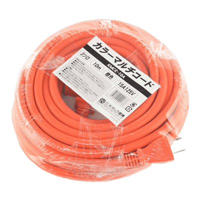 電気、電源関係 延長コード カラーマルチコード KMCE-10A 10m 橙色-金井産業株式会社