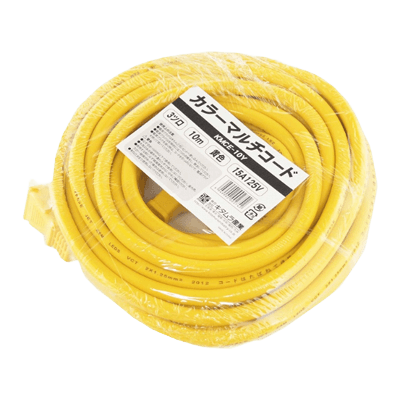 電気、電源関係 延長コード カラーマルチコード KMCE-10A 10m 黄色-金井産業株式会社