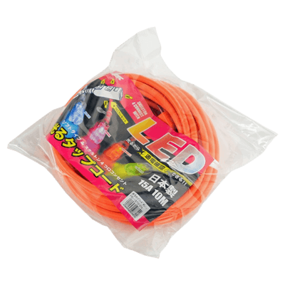 電気、電源関係 延長コード 光るタップコード オレンジ HE-1510-OR-金井産業株式会社