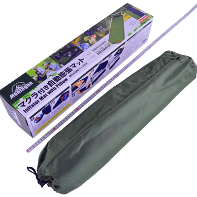 快適商品 テーブル・イス マクラ付自動膨張マット HAC2705 グリーン-金井産業株式会社