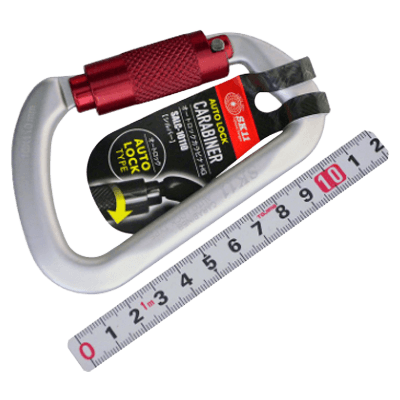 腰袋、工具差し、工具ケース、カラビナ関係 カラビナ・キーホルダー オートロックカラビナHG SALC-10110 シルバー-金井産業株式会社