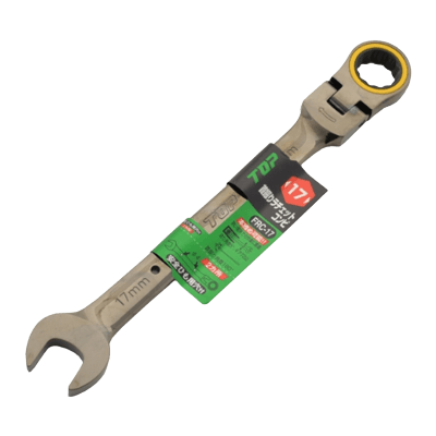工具関係 レンチ・スパナ 首振りラチェットコンビ ブラックメタリック FRC-17B-金井産業株式会社
