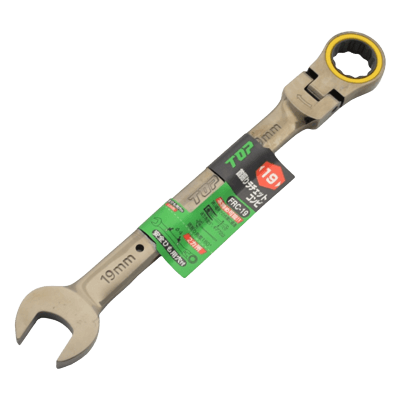 工具関係 レンチ・スパナ 首振りラチェットコンビ ブラックメタリック FRC-19B-金井産業株式会社